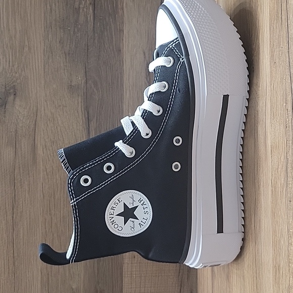 Converse Black and White Platform Sneakers - Picture 6 of 11